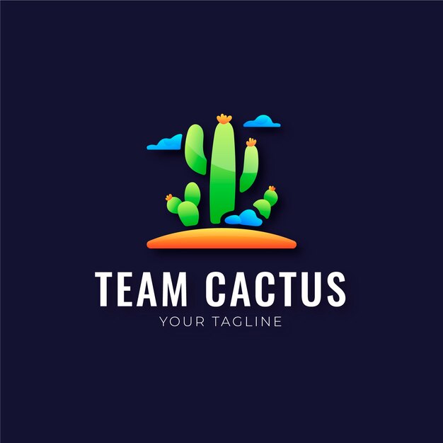 Gradient cactus logo template