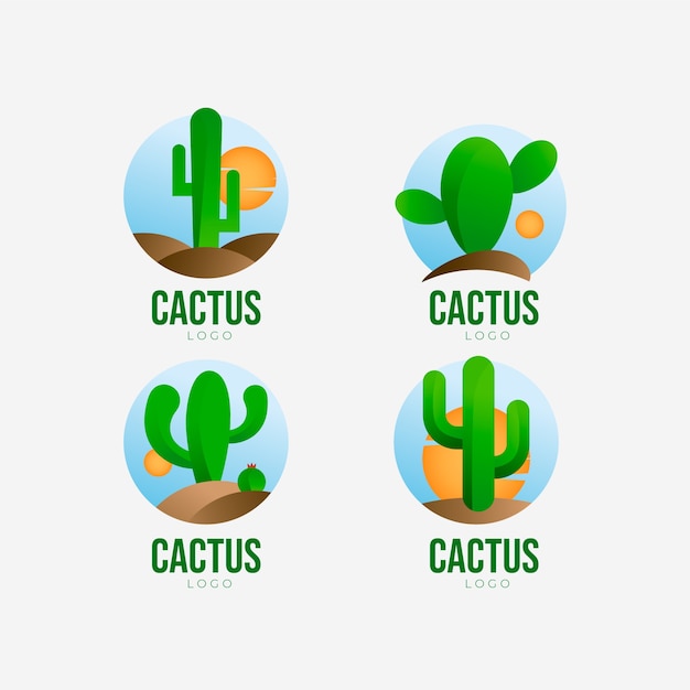 Gradient cactus logo template