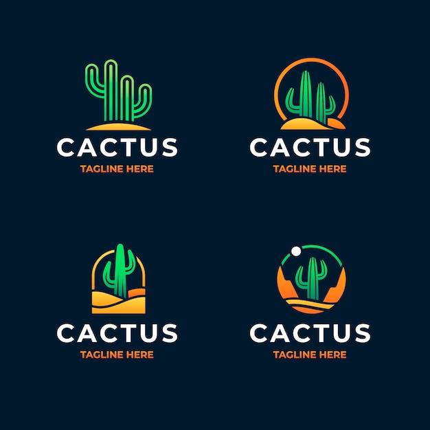 Gradient cactus logo template