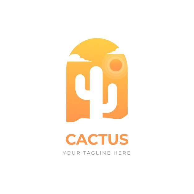 Gradient cactus logo template