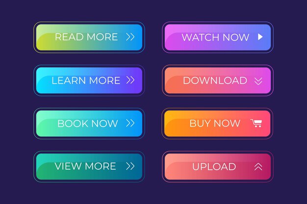 Gradient call to action buttons pack