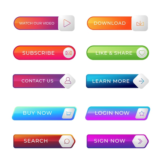 Gradient call to action buttons pack