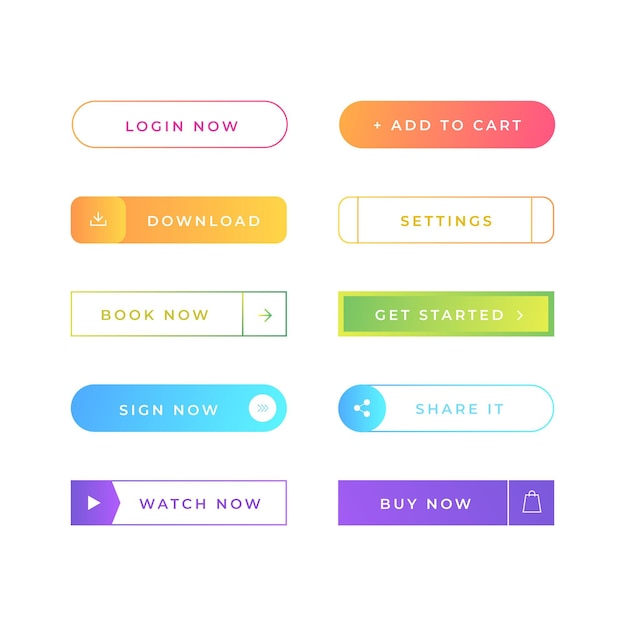 Gradient call to action buttons