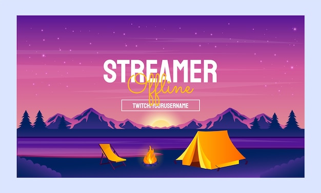 Free Vector gradient camping template