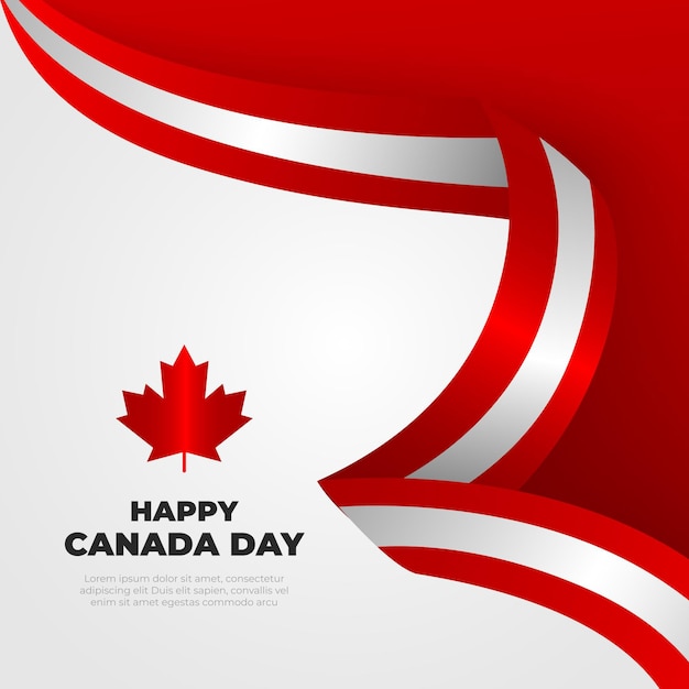 Gradient canada day illustration