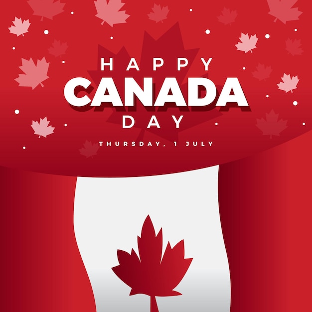 Free Vector gradient canada day illustration