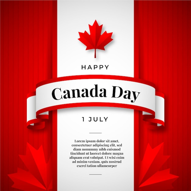 Free vector gradient canada day illustration