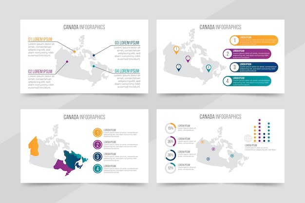 Gradient canada map infographic