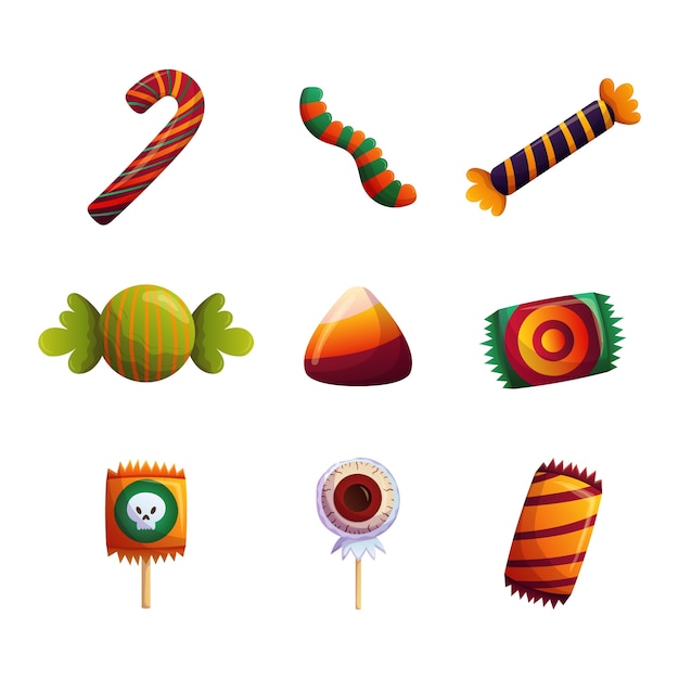 Free Vector gradient candy collection for halloween celebration