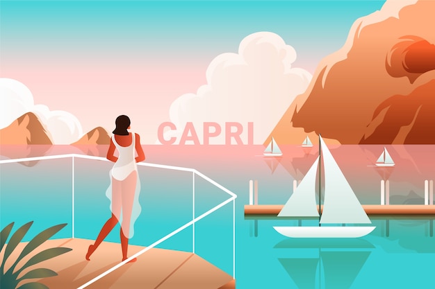 Gradient capri illustration