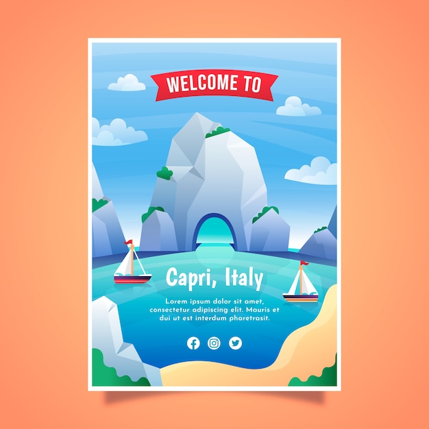 Gradient capri poster template