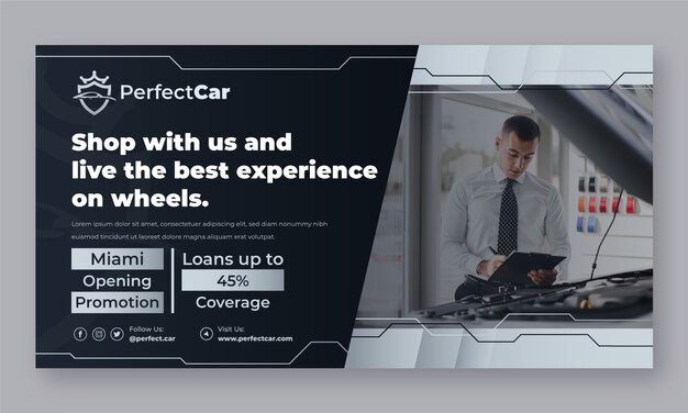 Gradient car dealer business facebook template