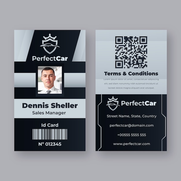 Gradient car dealer business id card