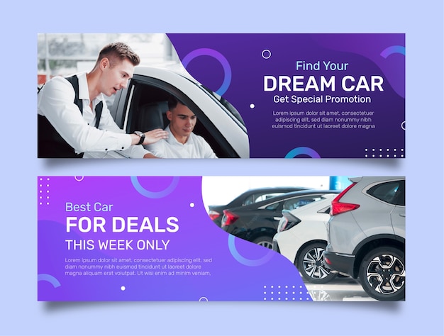 Free Vector gradient car dealership sale banner