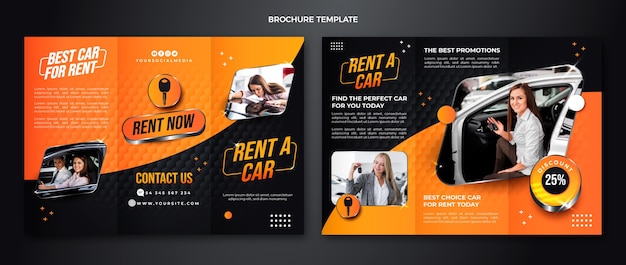 Gradient car rental brochure template