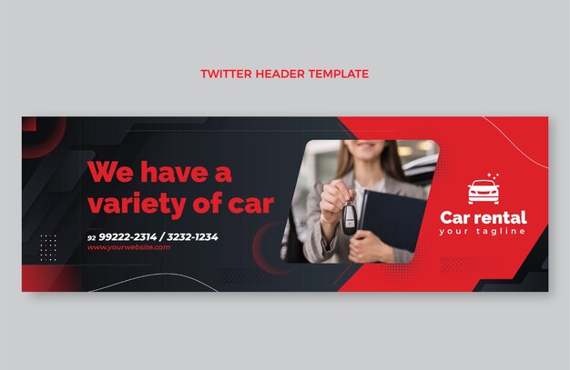 Gradient car rental twitter header