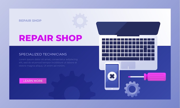 Gradient car repair shop services webinar template