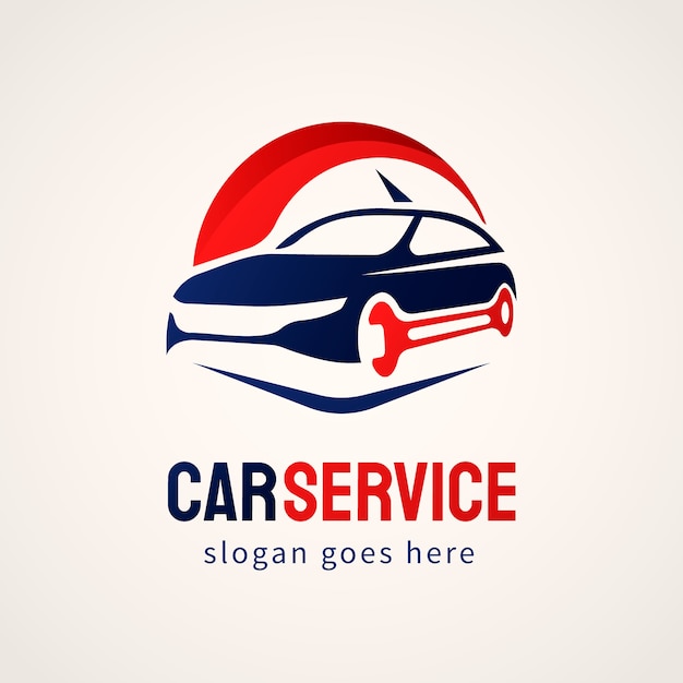 Gradient car service logo design