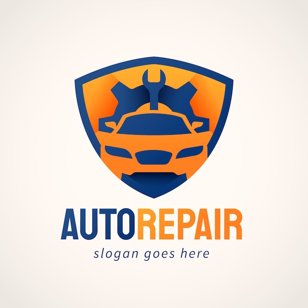 Gradient car service logo design