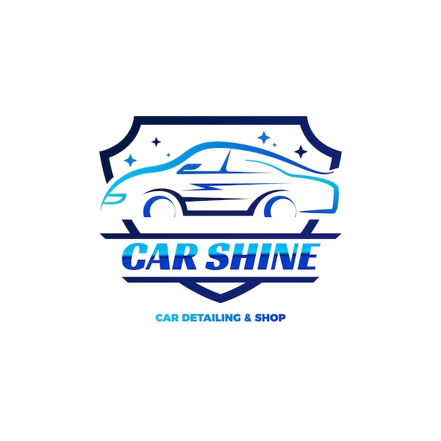 Gradient car wash logo design