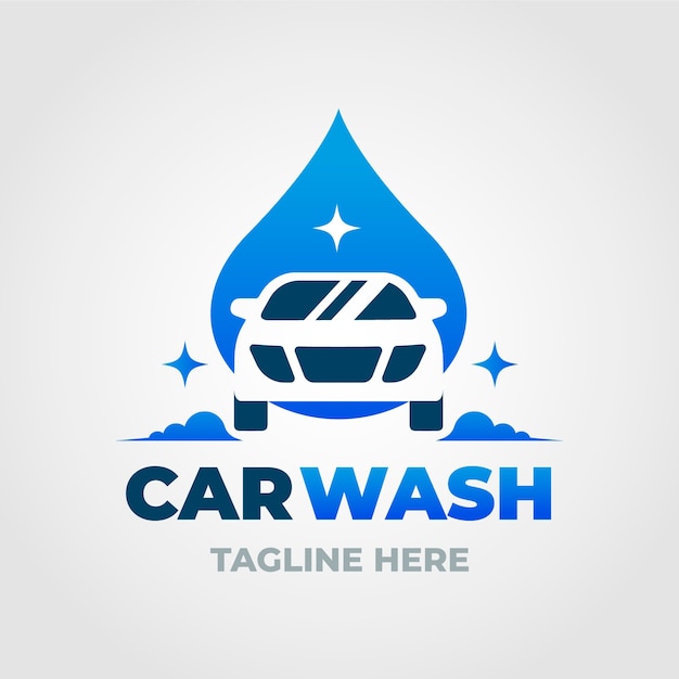 Free Vector gradient car wash logo design