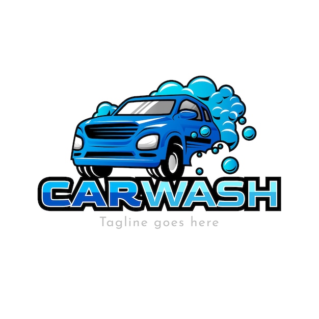 Gradient car wash logo design