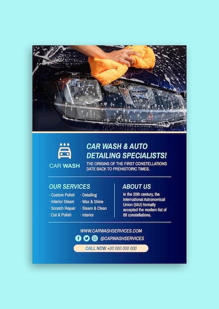 Gradient car wash our services flyer