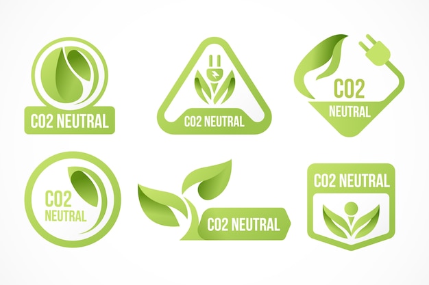 Gradient carbon neutral labels and stamps