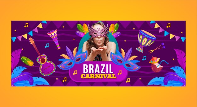 Gradient carnival social media cover template