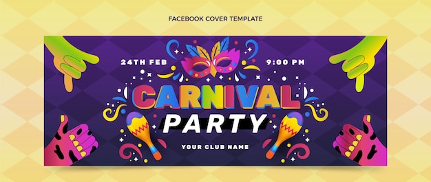 Gradient carnival social media cover template