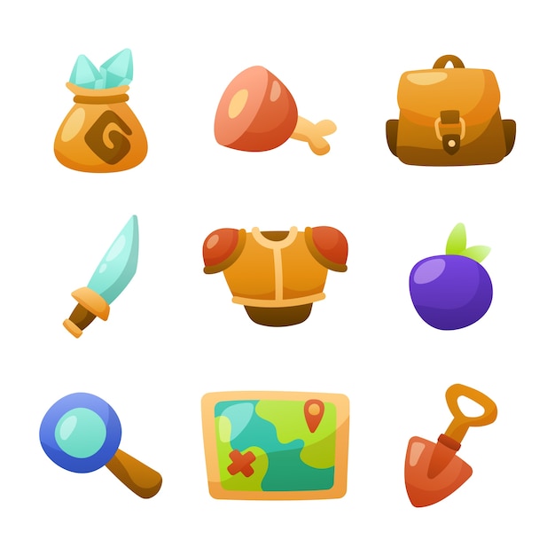 Gradient cartoon game icons