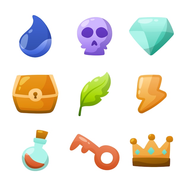 Gradient cartoon game icons