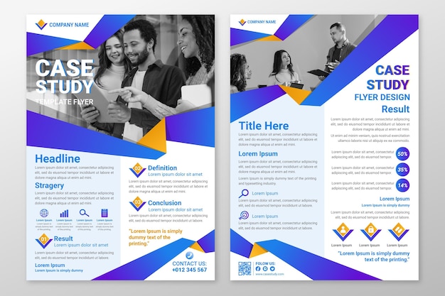 Gradient case study flyers template