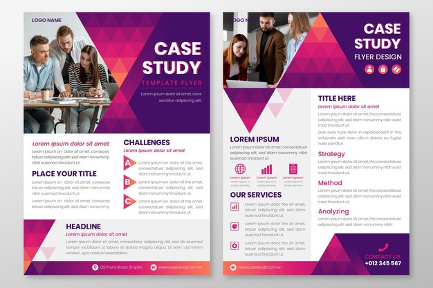 Gradient case study flyers template