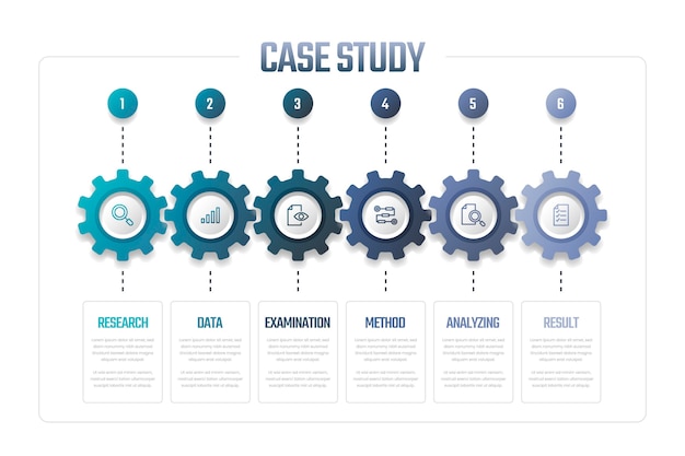 Free vector gradient case study infographics