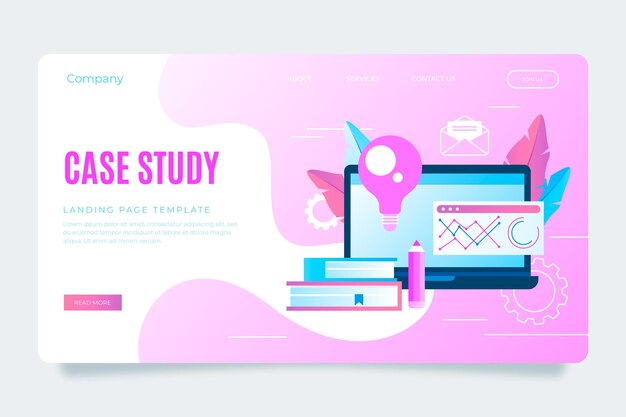 Gradient case study landing page template