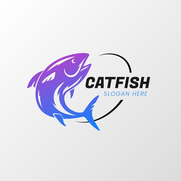 Free Vector gradient  catfish logo design