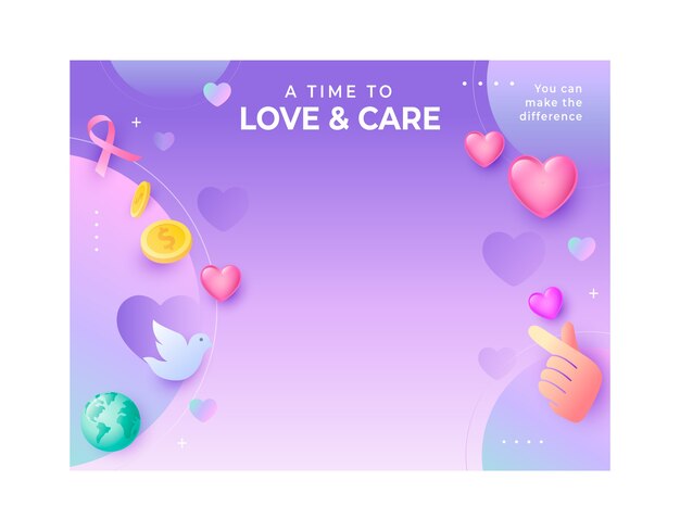 Free Vector gradient charity event photocall template