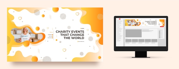 Gradient charity event youtube channel art