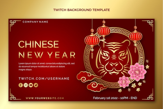 Gradient chinese new year twitch background