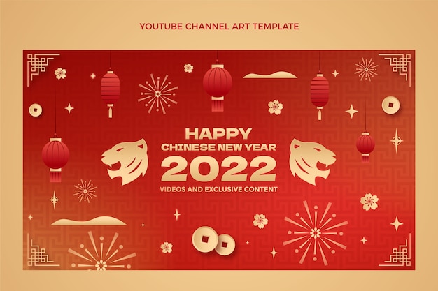 Gradient chinese new year youtube channel art