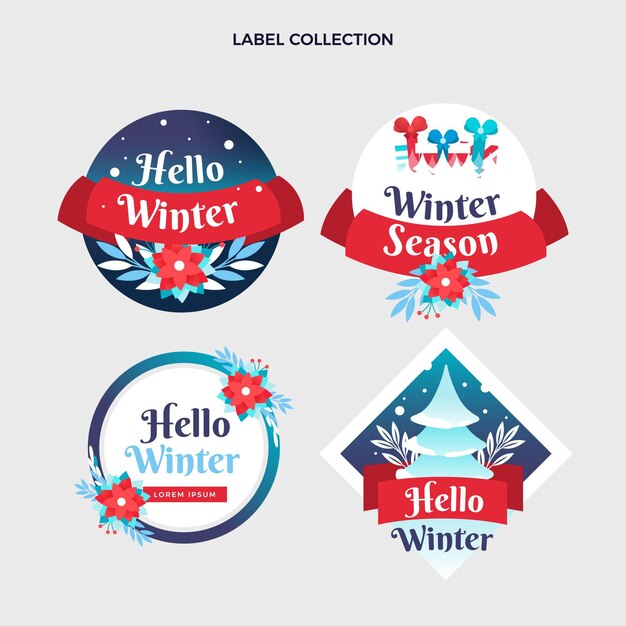 Gradient christmas badges collection