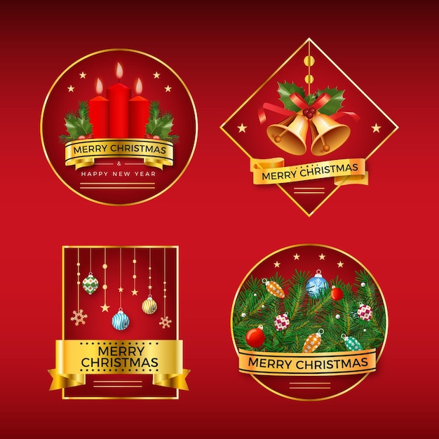 Gradient christmas badges collection