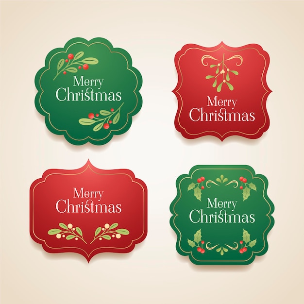 Gradient christmas badges collection