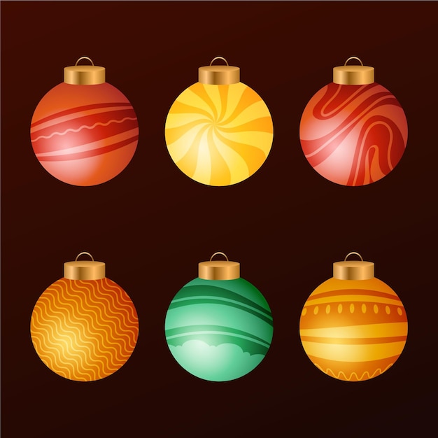 Gradient christmas ball ornaments collection