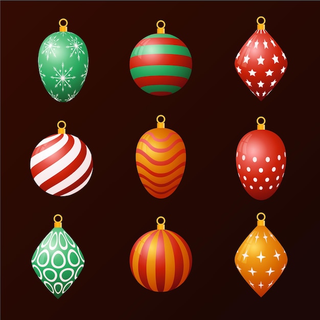 Gradient christmas ball ornaments collection