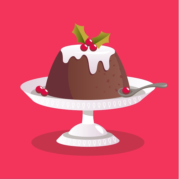 Free Vector gradient christmas pudding illustration