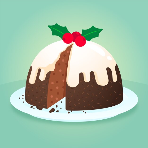 Gradient christmas pudding illustration