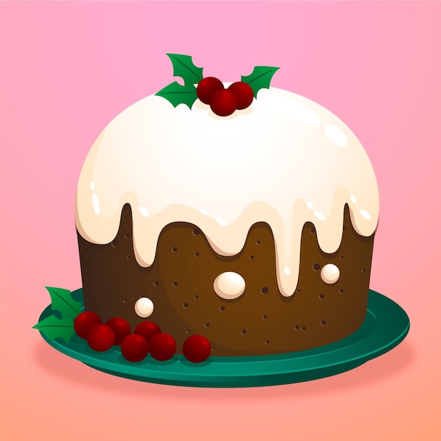 Free Vector gradient christmas pudding illustration