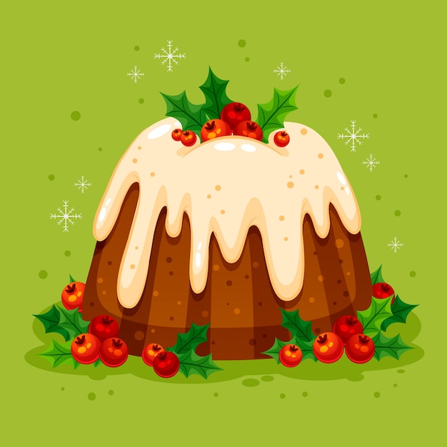 Gradient christmas pudding illustration